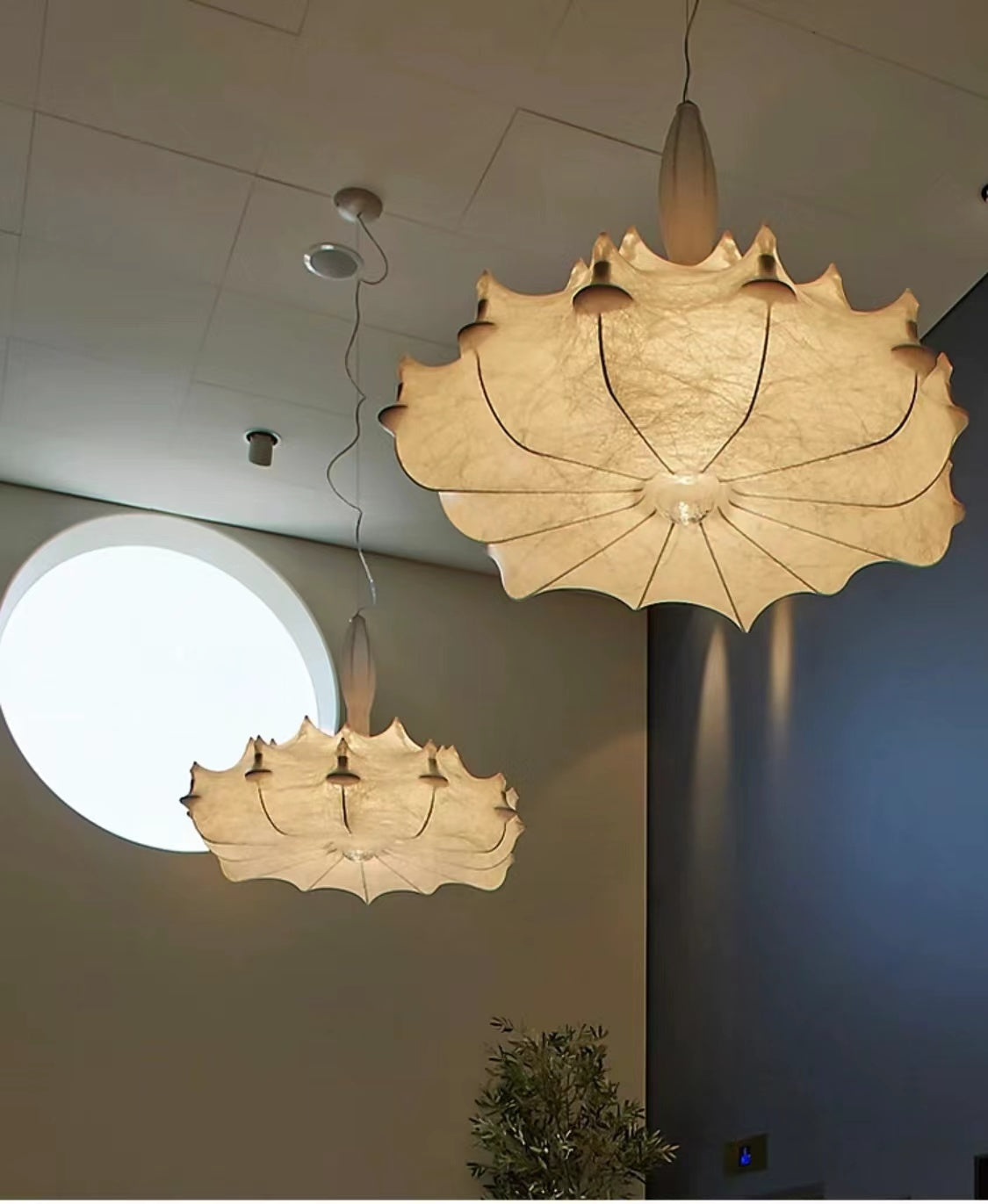 Alien Cloud French Cream Silk Pendant Chandelier with Polygonal Shape and High-Quality Finish for Living Room