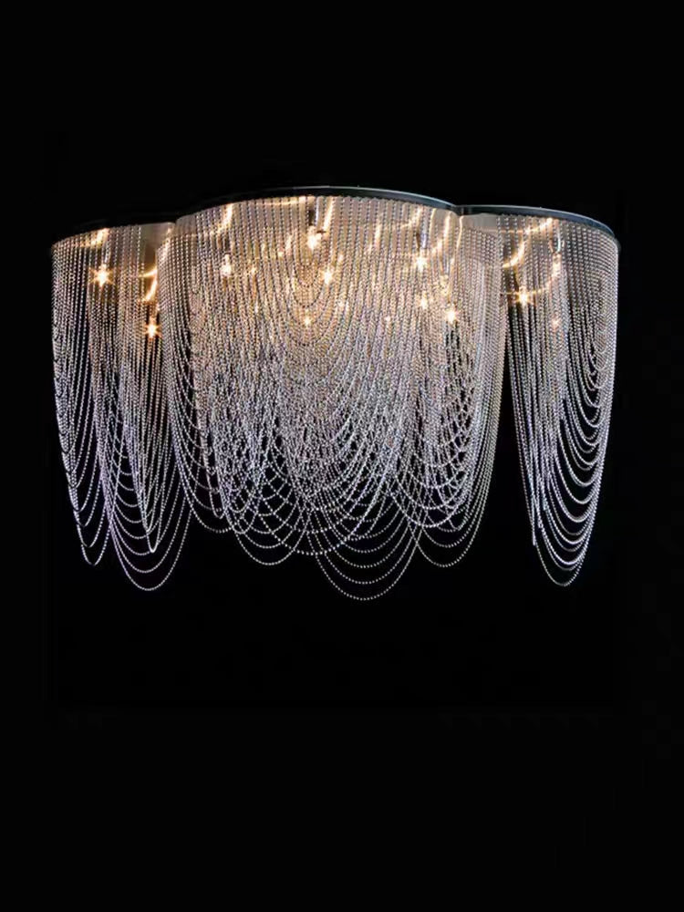 Post-Modern Multi-Tier Stainless Steel Flower Pendant Chandelier with Iron Finish for Living, Dining, Bedroom