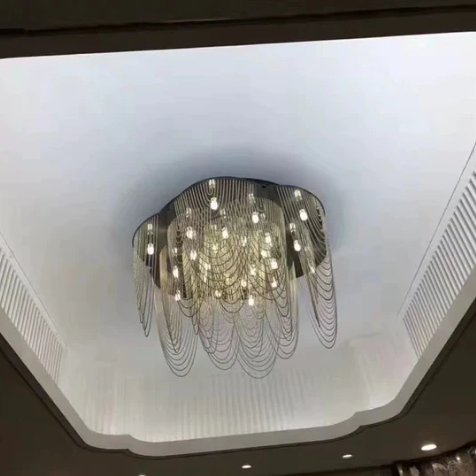 Post-Modern Multi-Tier Stainless Steel Flower Pendant Chandelier with Iron Finish for Living, Dining, Bedroom