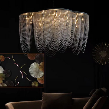 Post-Modern Multi-Tier Stainless Steel Flower Pendant Chandelier with Iron Finish for Living, Dining, Bedroom