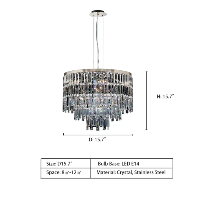 Modern Light Luxury Trendy Layers Crystal Pendant Chandelier for Living Room / bedroom