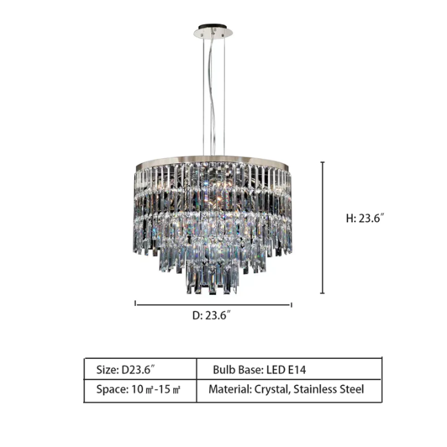 Modern Light Luxury Trendy Layers Crystal Pendant Chandelier for Living Room / bedroom