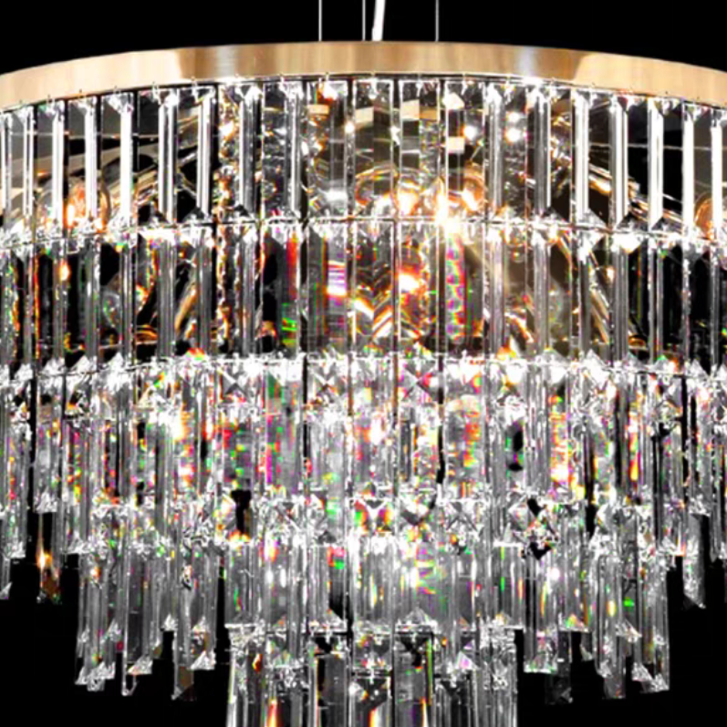 Modern Light Luxury Trendy Layers Crystal Pendant Chandelier for Living Room / bedroom