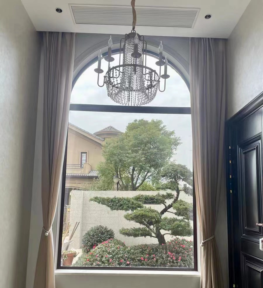 Vintage Crystal Pendant Candle Light in Antique Gold Finish Chandelier for Living Room / bedroom