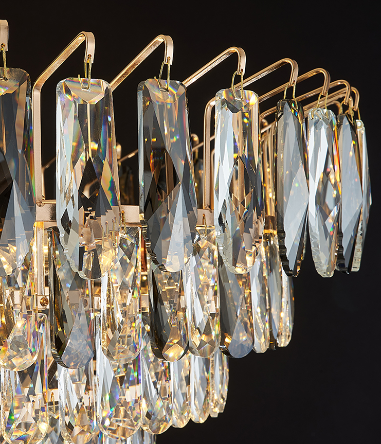 Modern Light Luxury Tiered Crystal Pendant Chandelier for Living / dining Room / bedroom
