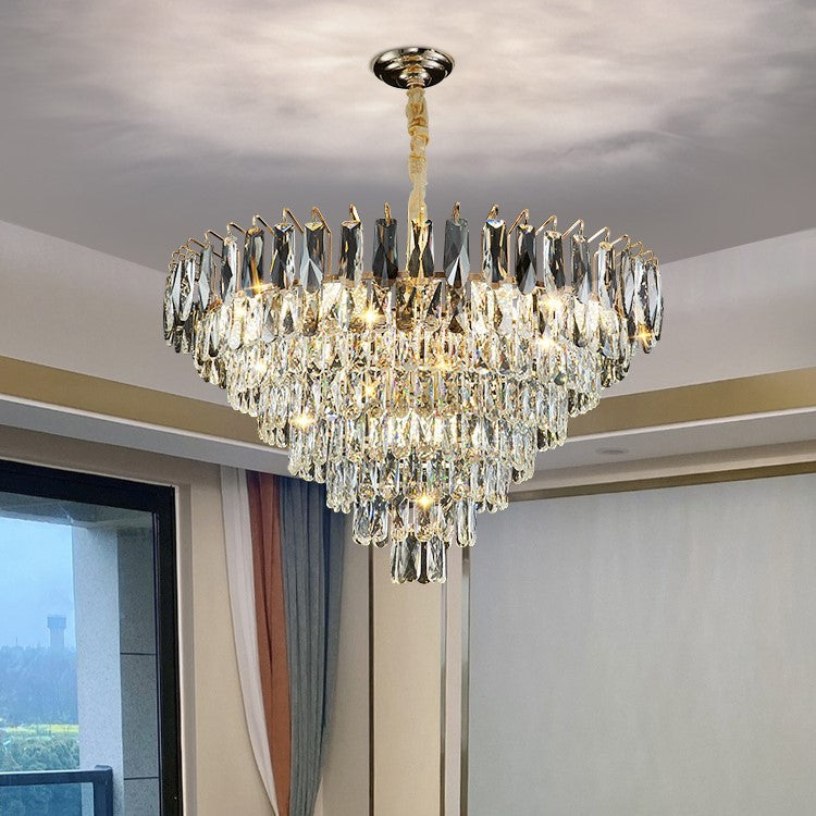 Modern Light Luxury Tiered Crystal Pendant Chandelier for Living / dining Room / bedroom