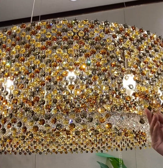 Italian Modern Light Luxury Round Crystal Chandelier Decorative Light for Living Room / dining Room