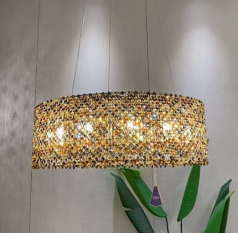 Italian Modern Light Luxury Round Crystal Chandelier Decorative Light for Living Room / dining Room