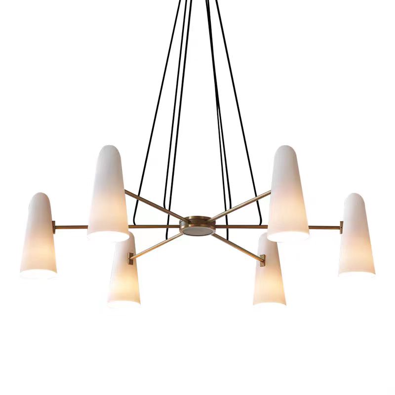 Modern Style Round Cone Glass Chandelier for Bedroom / living Room / dining Room