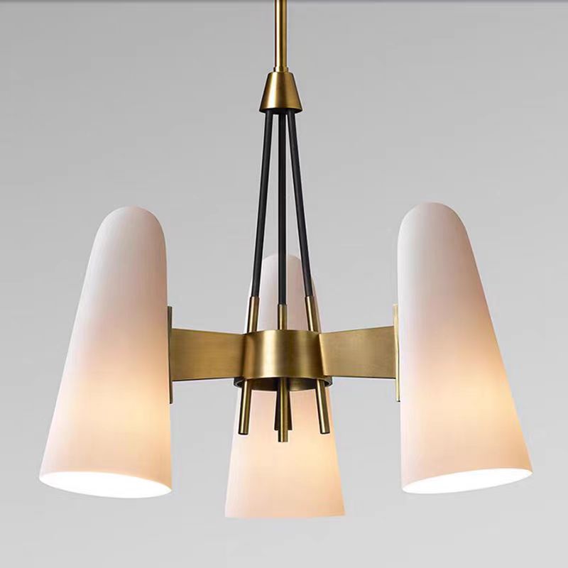 Modern Style Round Cone Glass Chandelier for Bedroom / living Room / dining Room
