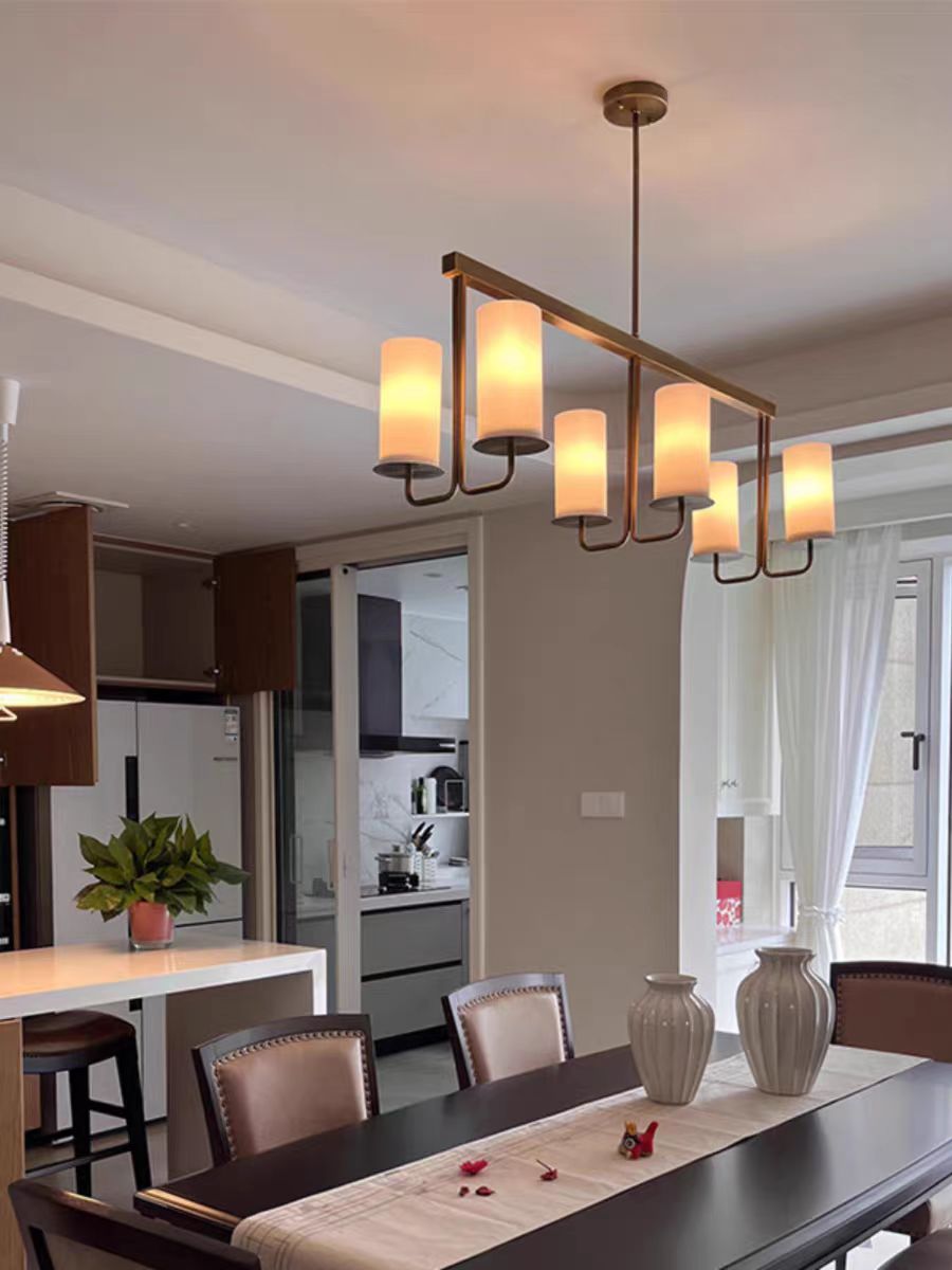 Modern Style Minimalism White Shades Chandelier / wall Light in Brass