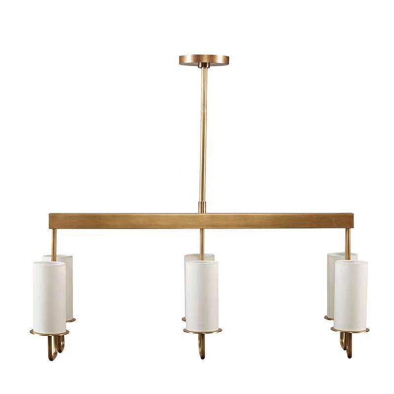 Modern Style Minimalism White Shades Chandelier / wall Light in Brass
