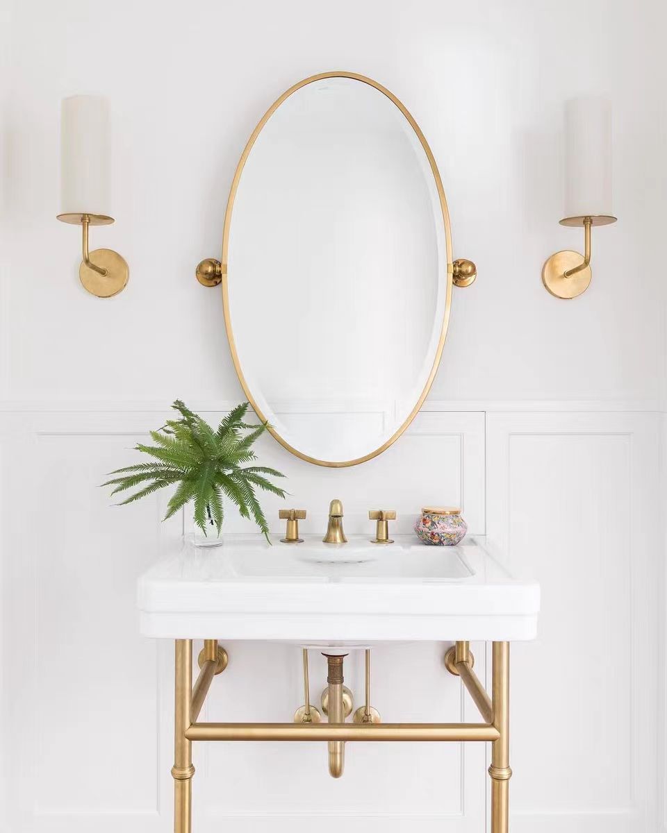 Modern Style Minimalism White Shades Chandelier / wall Light in Brass