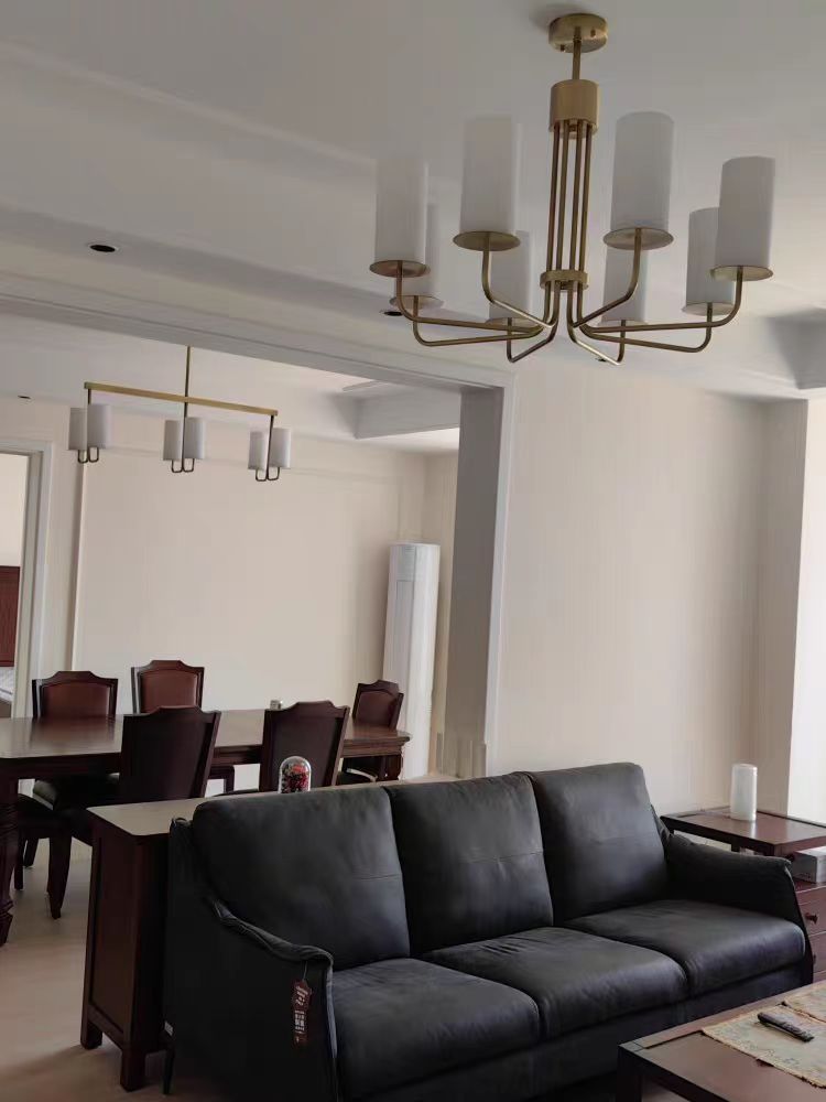 Modern Style Minimalism White Shades Chandelier / wall Light in Brass
