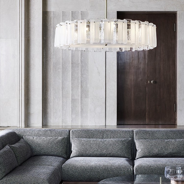 Modern Light Luxury Glacier Glass Chandelier for Living Room / bedroom / dining Room