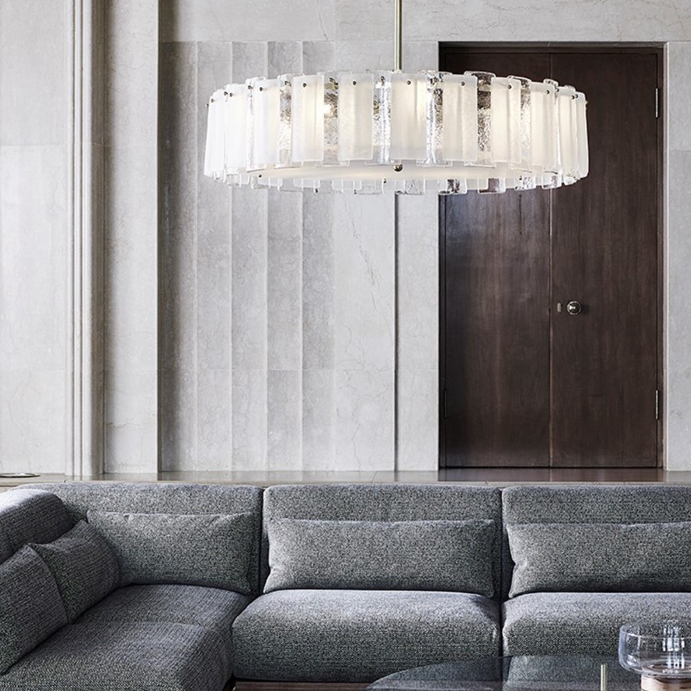 Modern Light Luxury Glacier Glass Chandelier for Living Room / bedroom / dining Room