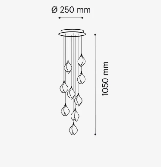 Nordic Magnolia Flower Ceramic Chandelier with Round Canopy and Metal Chain Finish