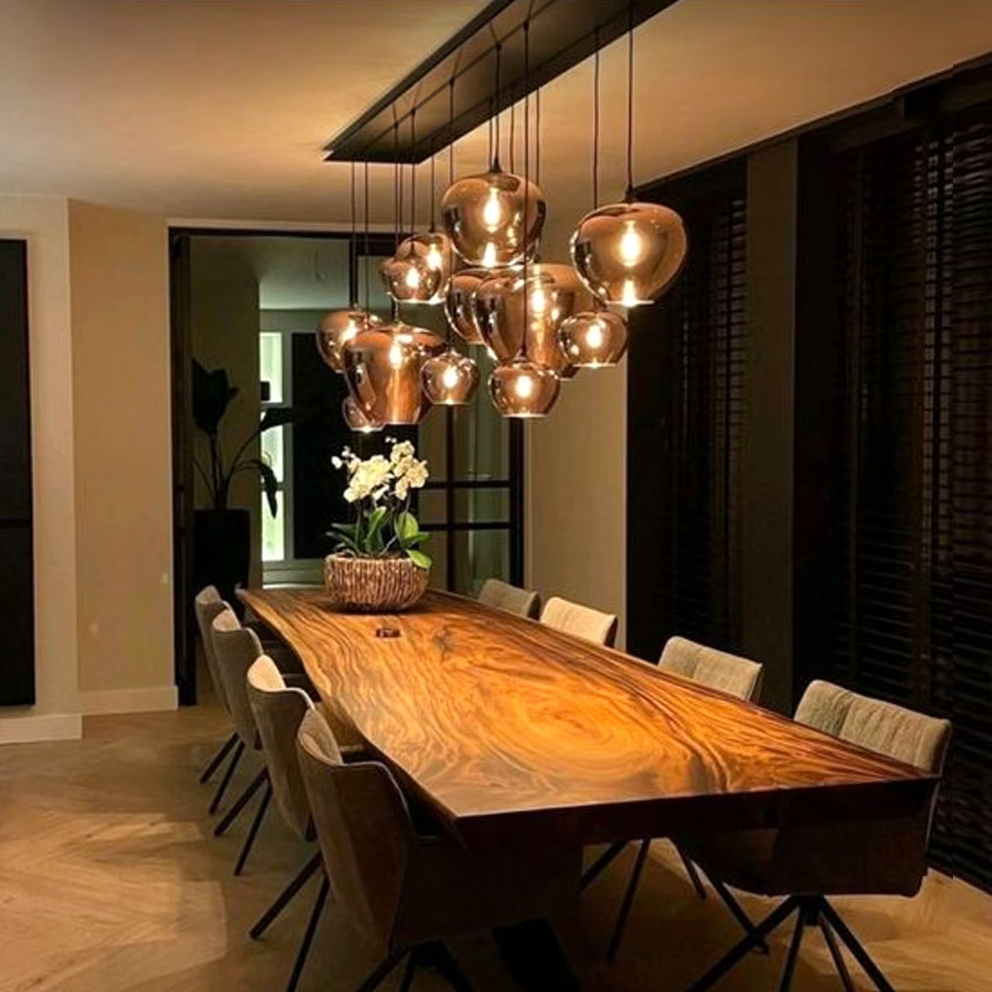 Modern Smoke Gray Glass Lamp Designer Chandelier for Cafe / kitchen Island / dining Room Style B