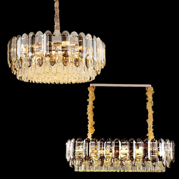 Luxury Smoke Gray K9 Crystal Chandeliers for Dining Room / living Room