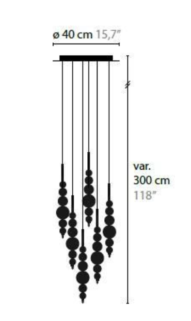 Modern Creative Black / gold Cluster Glass Pendant Lamp