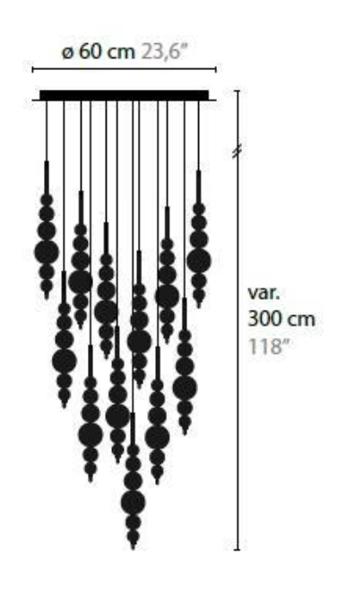 Modern Creative Black / gold Cluster Glass Pendant Lamp