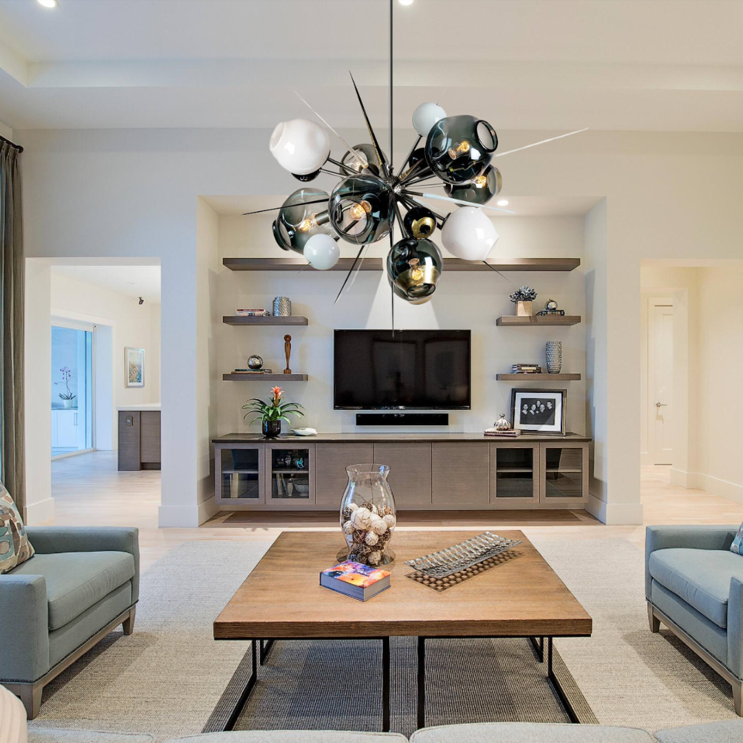 Modern Sputnik Glass Chandelier for Living Room / bedroom