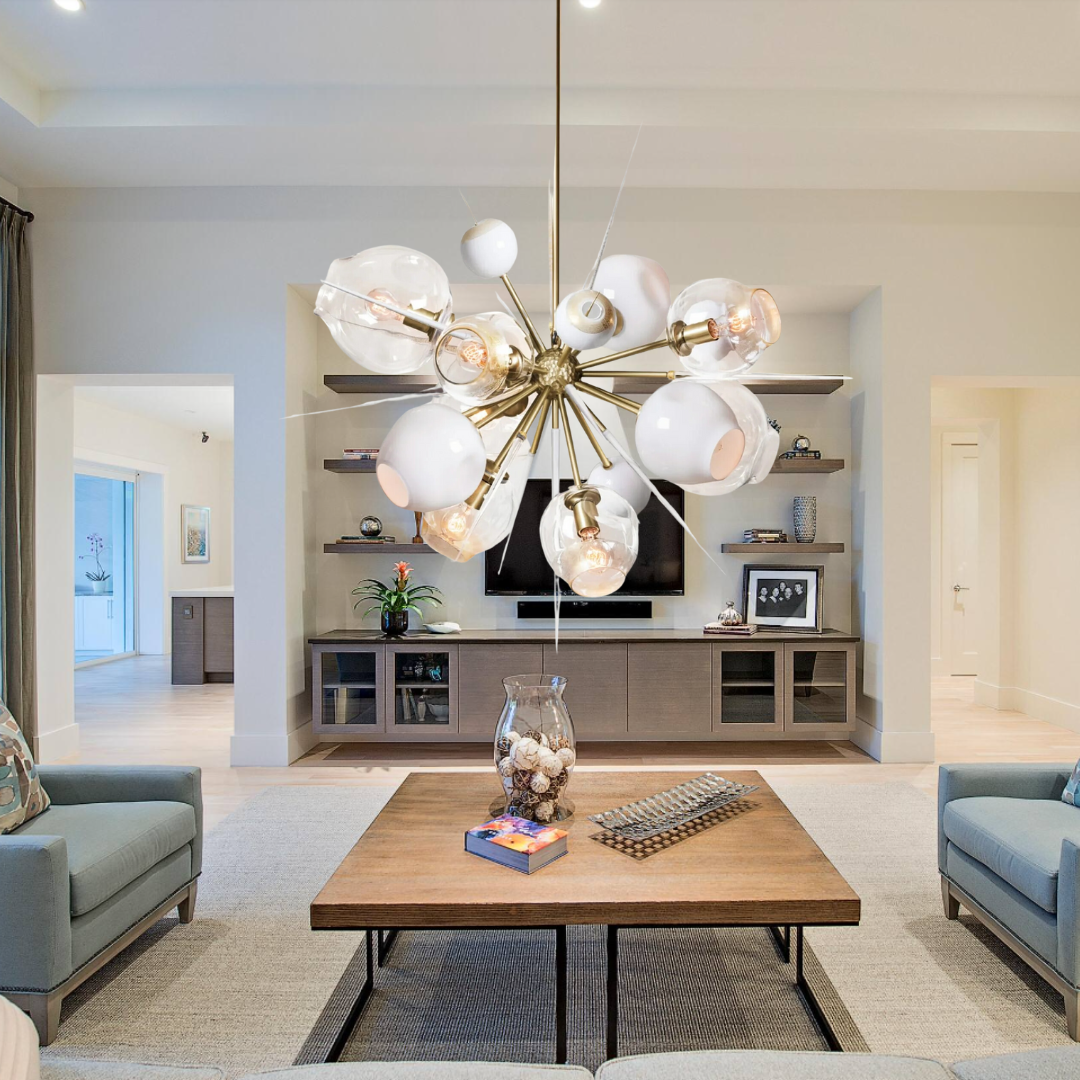 Modern Sputnik Glass Chandelier for Living Room / bedroom