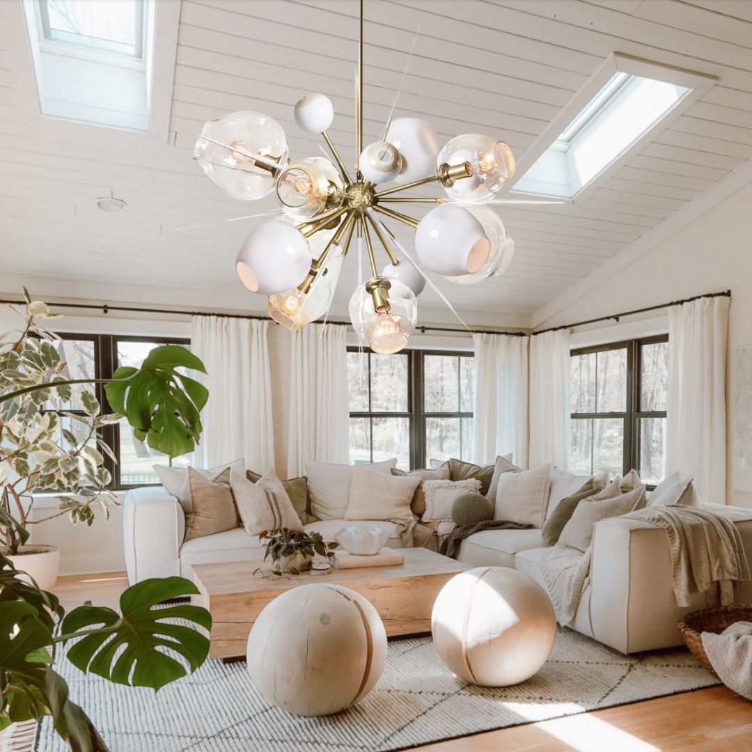 Modern Sputnik Glass Chandelier for Living Room / bedroom