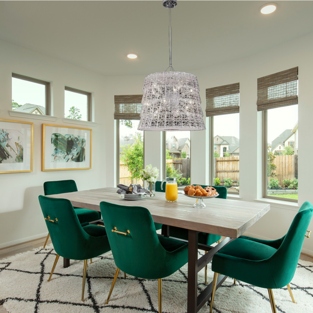 Luxury Glacier Crystal and Metal Round Chandelier for Living Room Bedroom Dining Room