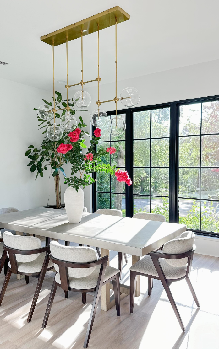 Nordic Clear Sphere Glass Chandelier in Black / gold Finish for Dinning Room / kitchen Island