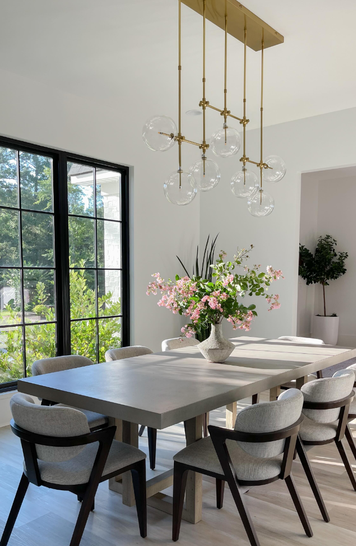 Nordic Clear Sphere Glass Chandelier in Black / gold Finish for Dinning Room / kitchen Island