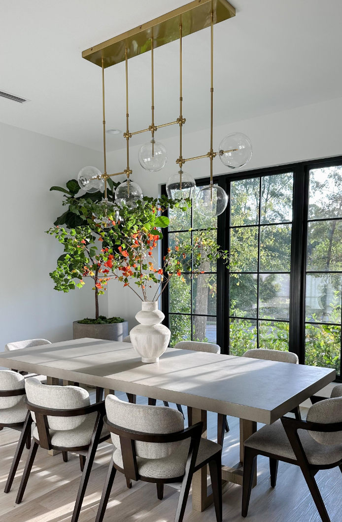Nordic Clear Sphere Glass Chandelier in Black / gold Finish for Dinning Room / kitchen Island