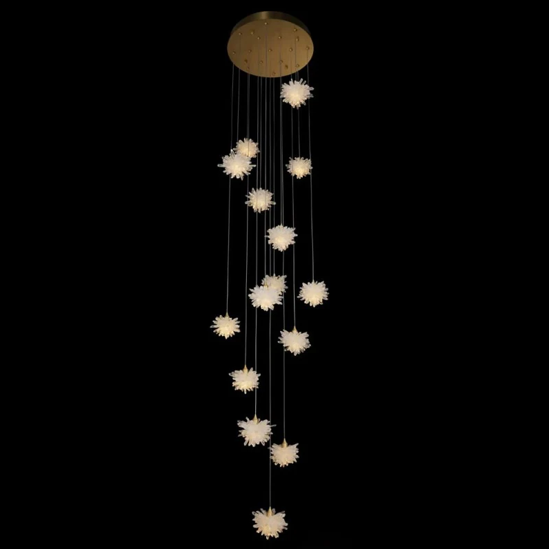 Luxury Floating Crystal Rock Chandelier for Staircase / foyer