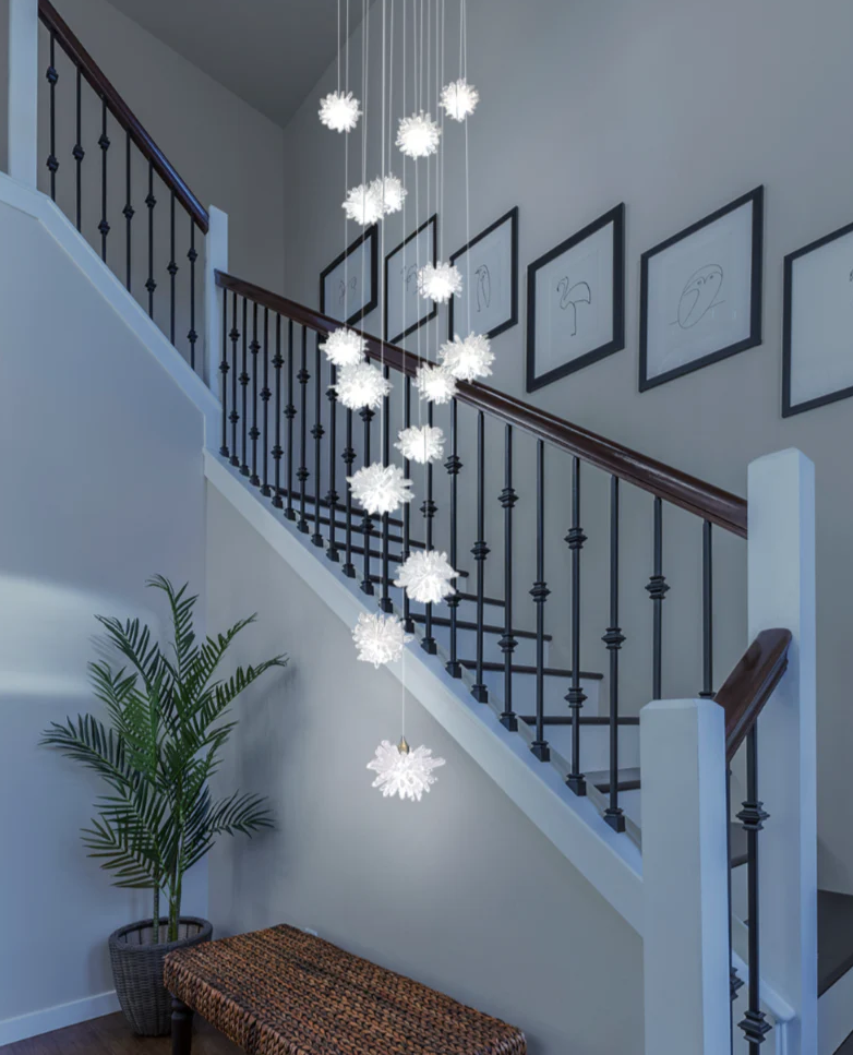 Luxury Floating Crystal Rock Chandelier for Staircase / foyer