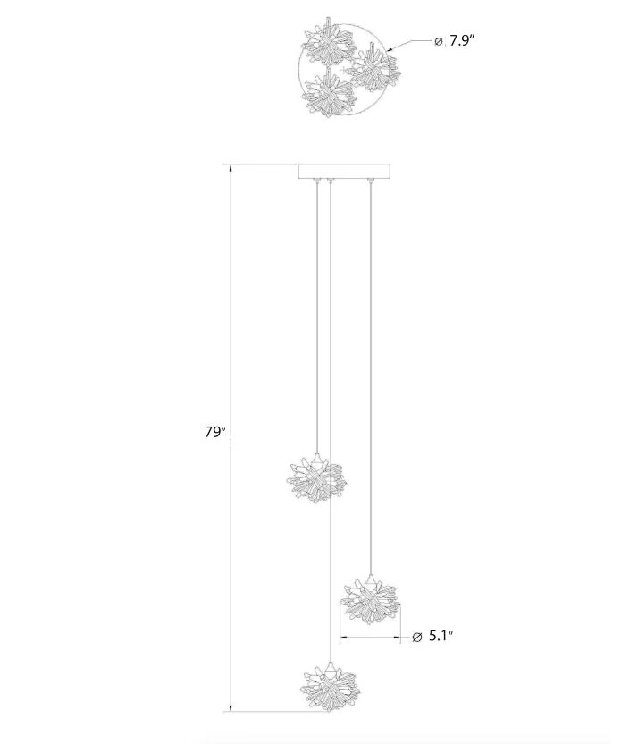 Luxury Floating Crystal Rock Chandelier for Staircase / foyer