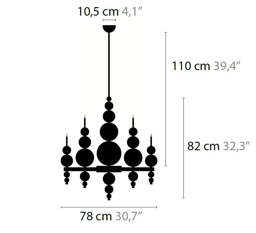Modern Black & White Glass Ball Cluster Chandelier – Round / linear Metal Finish for Living & Dining Room