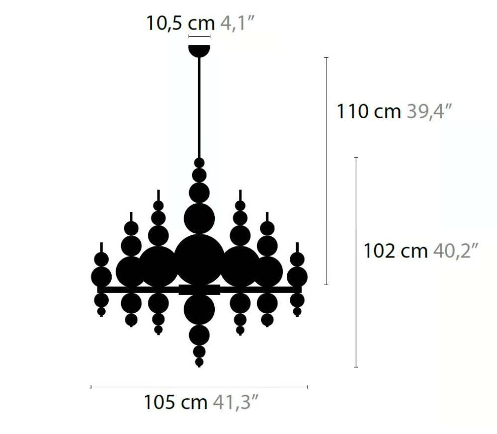 Modern Black & White Glass Ball Cluster Chandelier – Round / linear Metal Finish for Living & Dining Room