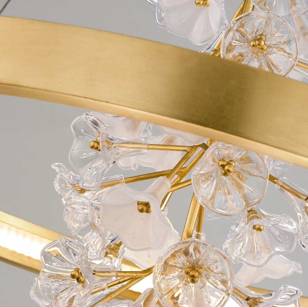 Modern Art Design Vertical Flower Chandelier for Low-Ceiling