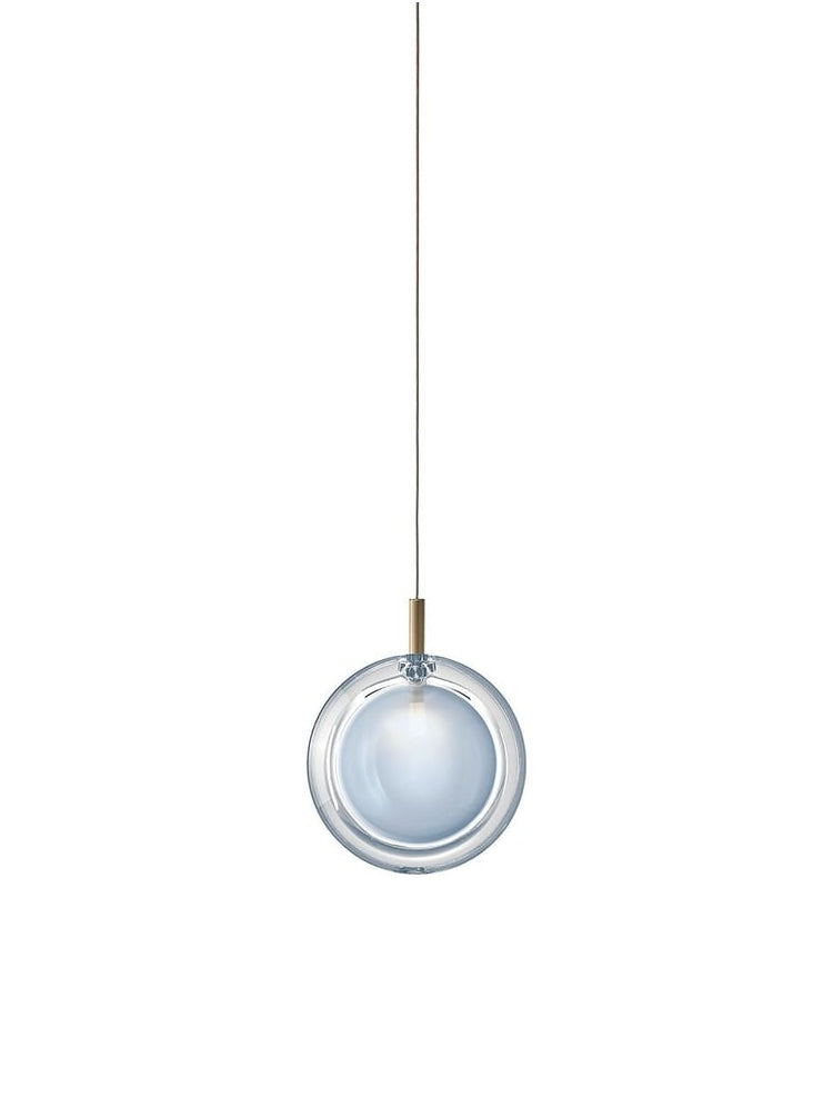 Multi-Colored Round Glass and Metal Suspension Light Chandelier