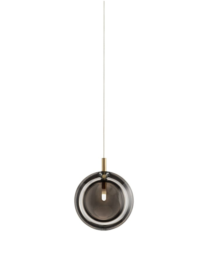 Multi-Colored Round Glass and Metal Suspension Light Chandelier