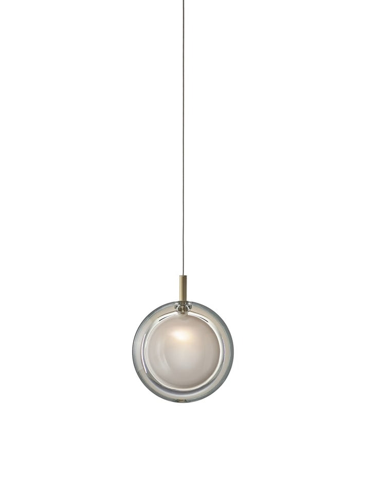 Multi-Colored Round Glass and Metal Suspension Light Chandelier