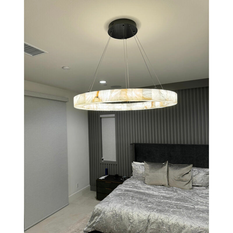 Art Alabaster Ring Chandelier for Living Room / bedroom