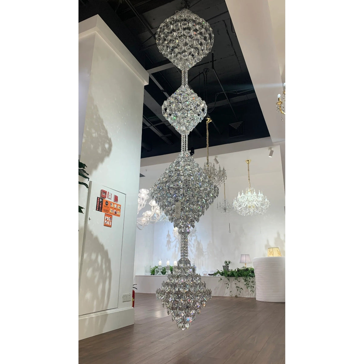 Luxury Three / four Cone Crystal Chandelier for Staircase / foyer / hotel