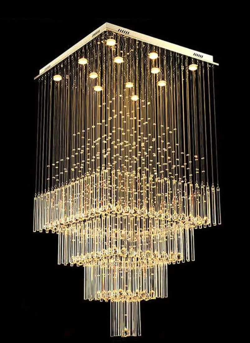 Modern Floating Raindrop Multi-Tiered Square Flush Mount