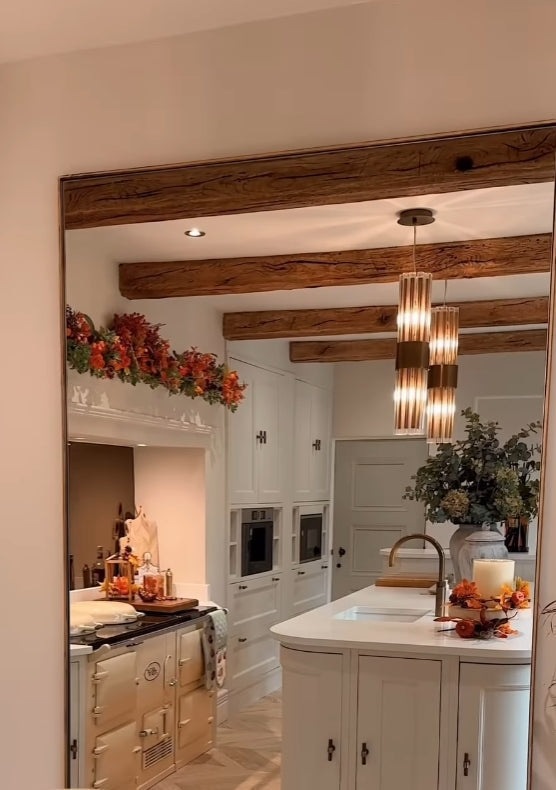 Modern Antique Brass Finish Round & Rectangle Glass Tube Chandelier – High-Quality Materials