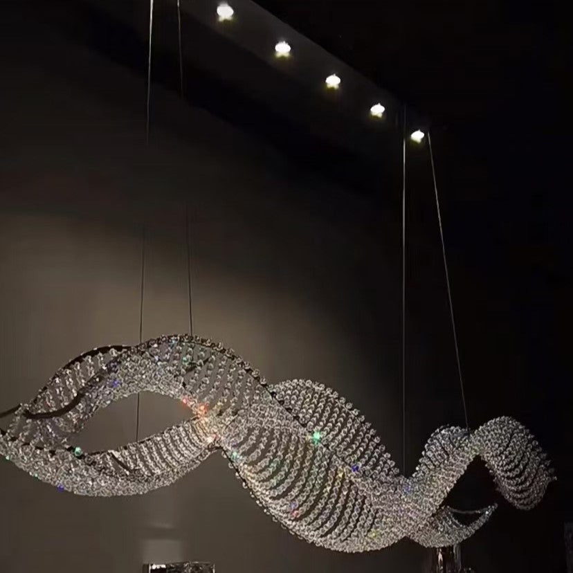 Modern Wavy Crystal Chandelier for Dining Room / kitchen Island