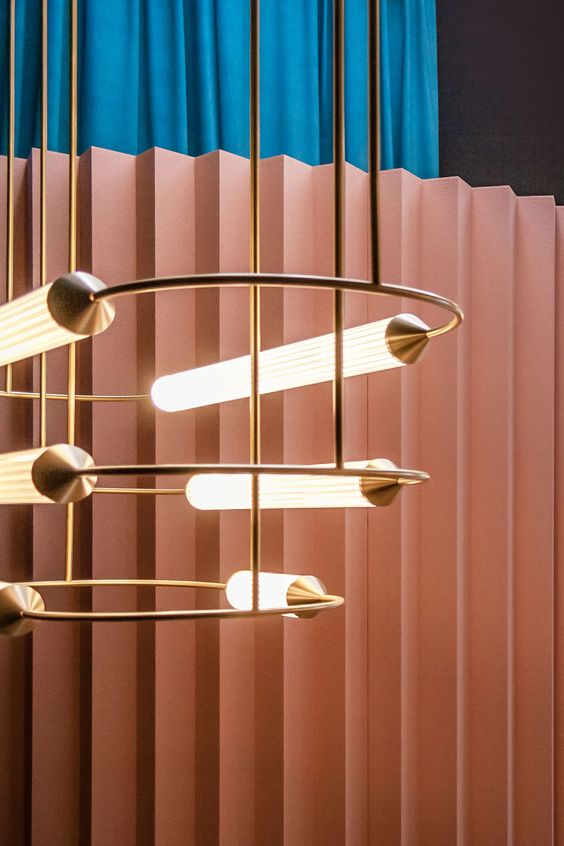 Minimalism Brass Ellipse LED Chandelier Horizontal Design for Kitchen Island and Dining Room