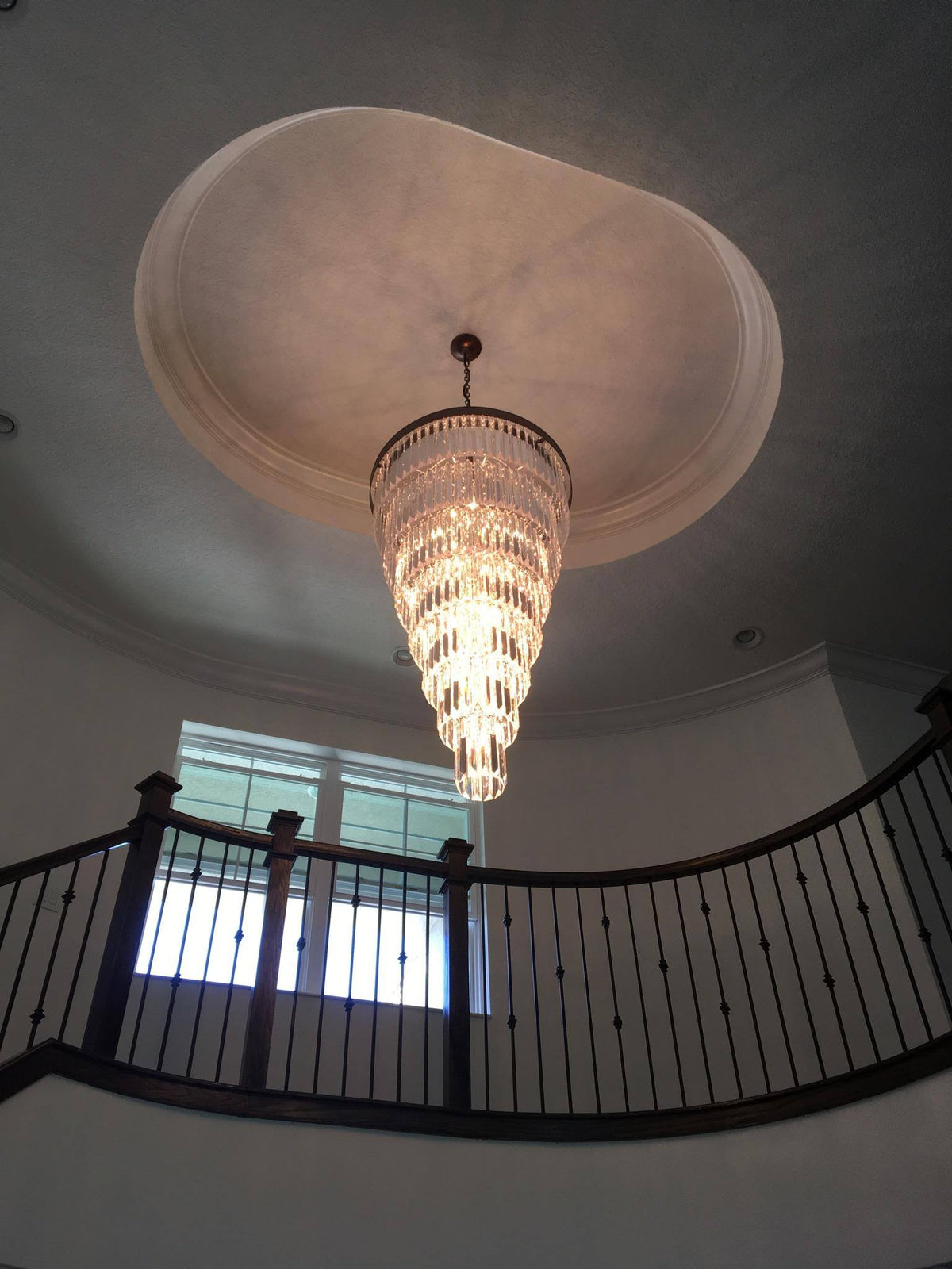 Extra Large Round 7-Tier Luxury Crystal Chandelier with Black, Coffee, Gold, Chrome Finish and Quality