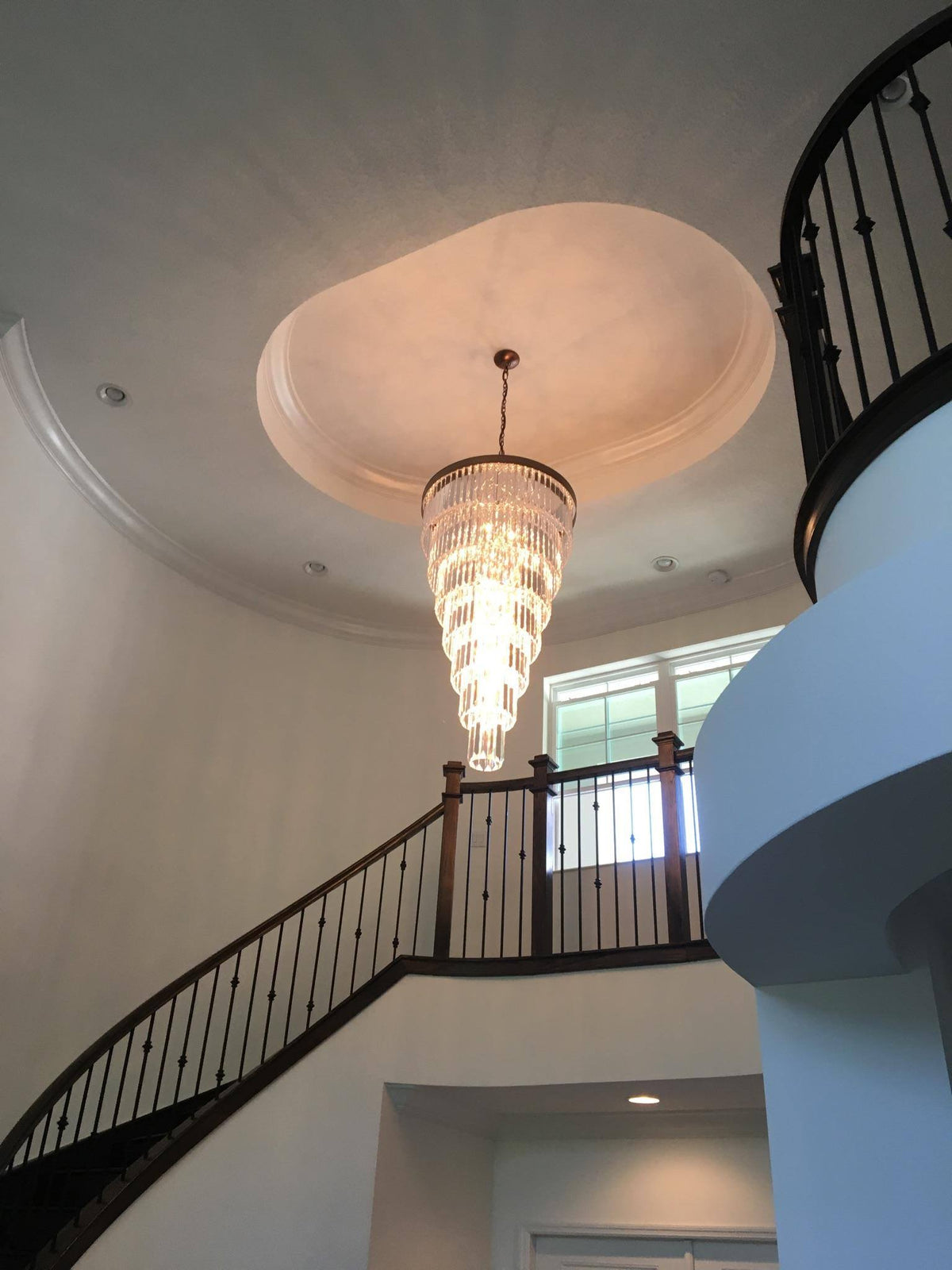 Extra Large Round 7-Tier Luxury Crystal Chandelier with Black, Coffee, Gold, Chrome Finish and Quality