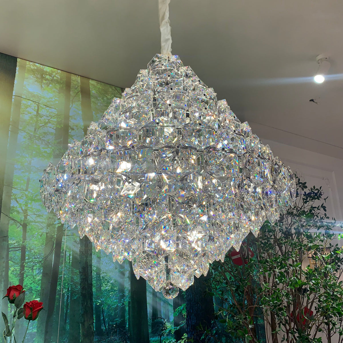 Luxury Cone Crystal Chandelier for Living Room / bedroom / bathroom